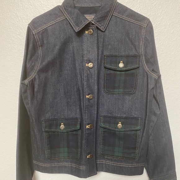 Pendleton Denim Jean Jacket w/ Blackwatch Pockets - Picture 4 of 6